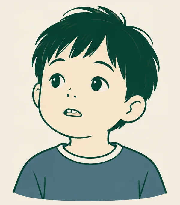 口が開いている子どものイラスト