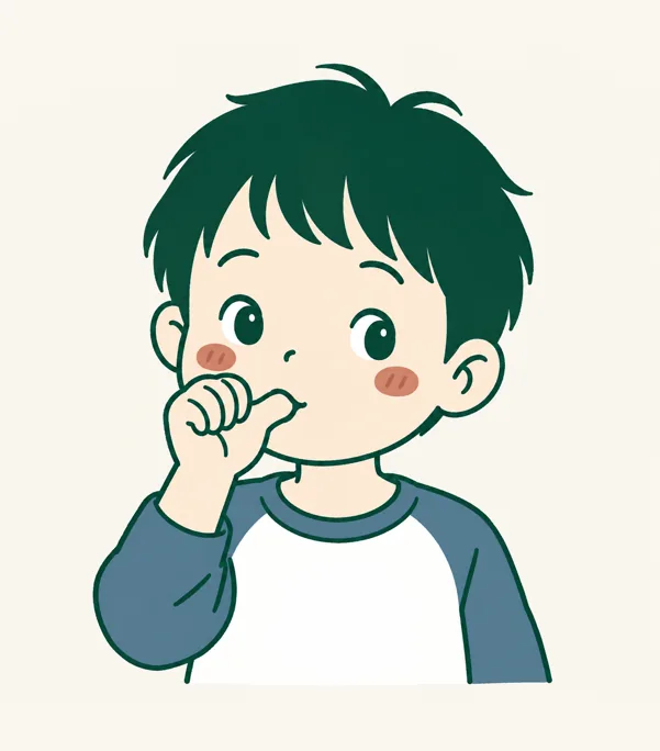 指しゃぶりをしている子どものイラスト